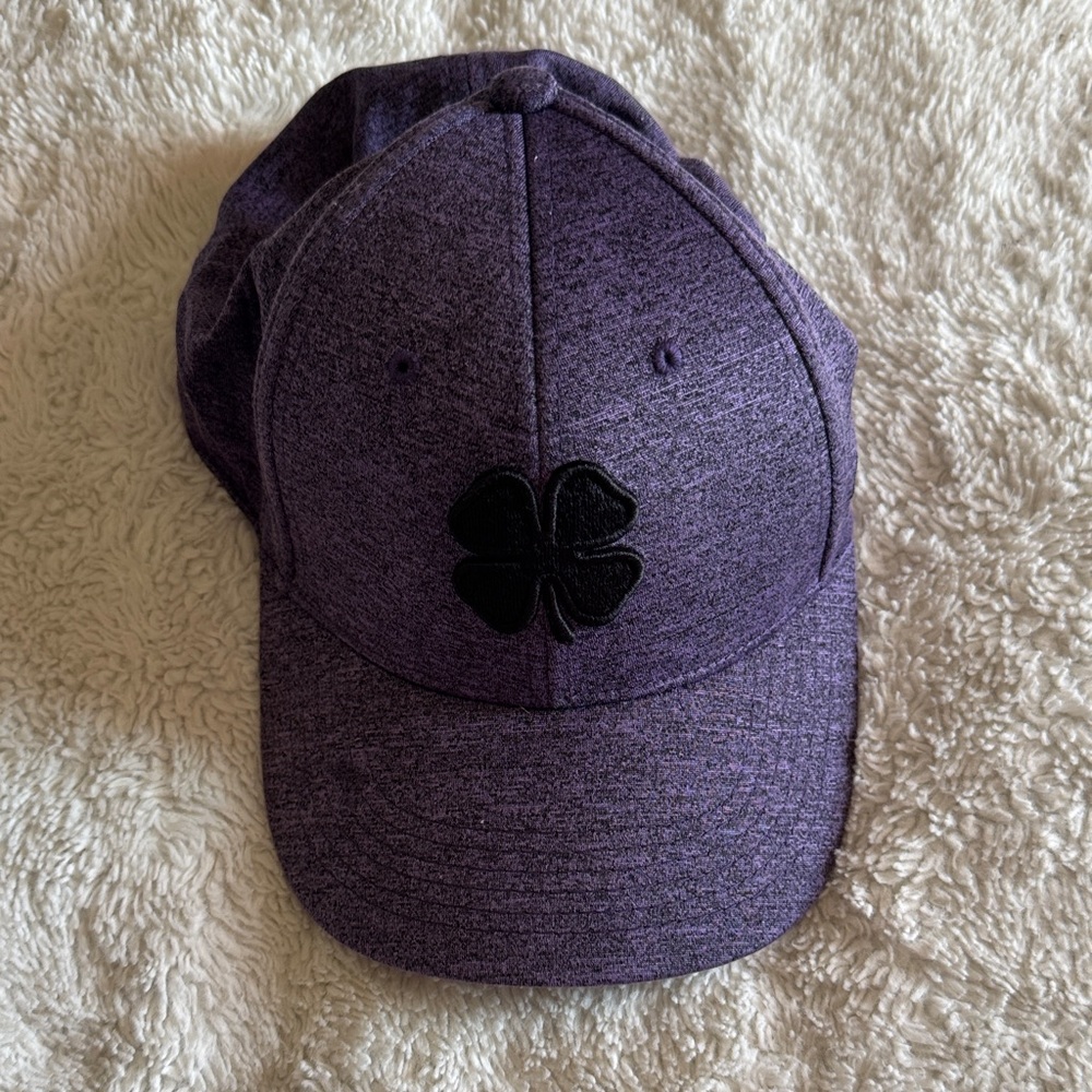 Purple Baseball Cap with Black Clover